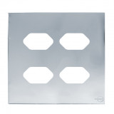 Placa p/ 4 Tomadas 4x4 - Novara Glass Espelhada